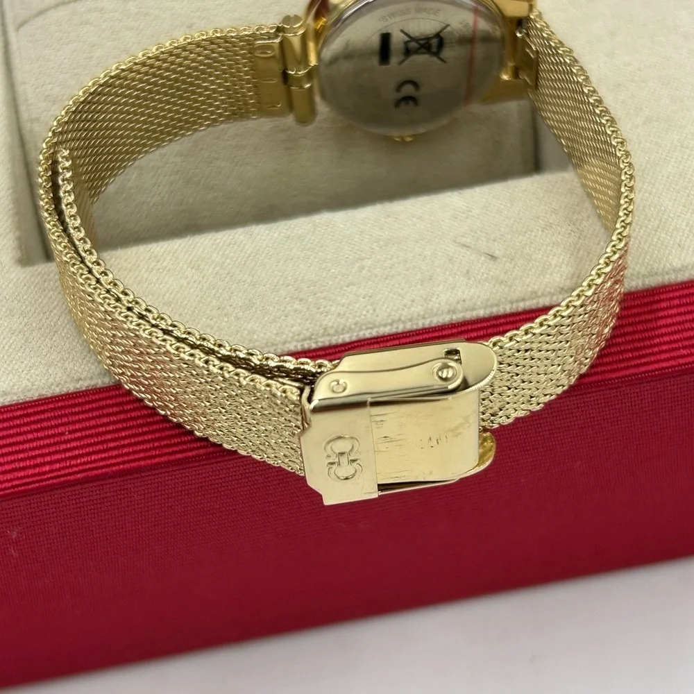 Women Salvatore, Ferragamo Gancini quartz women's gold tone stainless watch